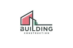 Building logo design with modern minimalist concept vector