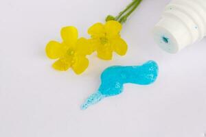 Face gel scrub. Closeup photo