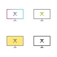 Unique Disconnected Network Vector Icon