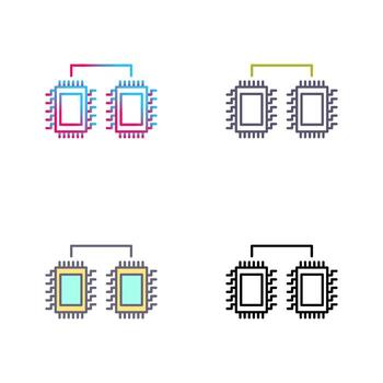 Processors Connected Vector Icon