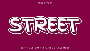 Street editable text effect in 3d style. Text emblem for advertising, branding, business logo vector