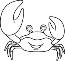 Isolated crab outline cartoon vector