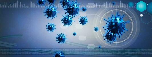 Corona virus background, pandemic risk concept. 3D illustration photo