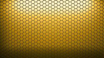 fondo de textura hexagonal de oro futurista. representación 3d foto