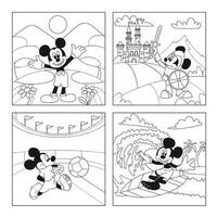 Cute Mouse Coloring Book Set vector