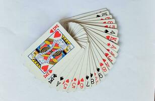 Soppeng, Indonesia, 2023 - Playing cards isolated on white background. photo