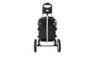 Suitcase with trolley isolated on white background without shadow photo