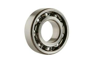 Bearing isolated on white background with clipping path, mechanical engine component. photo