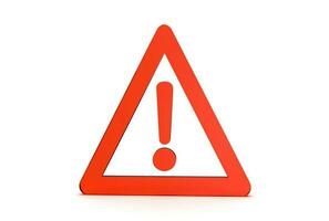 Attention sign 3d rendered isolated on white background with shadow photo