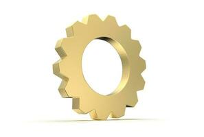 Gear icon 3d rendered isolated on white background with shadow photo