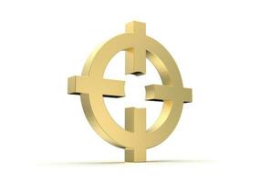 Target icon 3d rendered isolated on white background with shadow photo