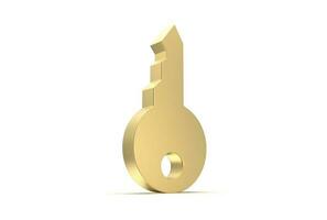 Key icon 3d rendered isolated on white background with shadow photo