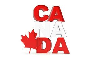 Canadá día 3d hacer ilustración aislado en blanco antecedentes con sombra foto