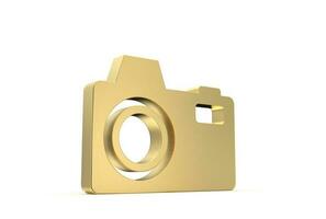 Camera icon 3d rendered isolated on white background with shadow photo