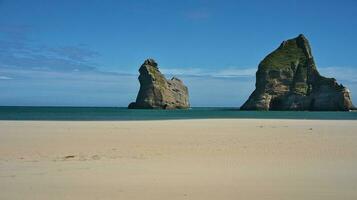 Wharariki Beach in summer photo