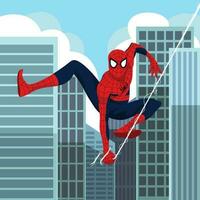 Spider Hero On The City vector