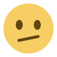 topo qualidade emoticon. confuso emoji. perplexo emoticon com carranca lábios. amarelo face emoji. popular elemento. png