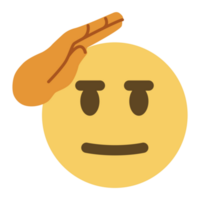 Top quality emoticon. Emoji with hand on face. Yellow face emoji. Popular element. png