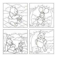 Cute Bear Coloring Pages vector