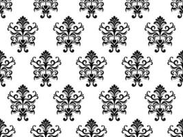 Damask digital paper seamless floral pattern.  Flowers on a black and white background. Luxury Royal Wallpaper. photo