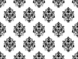 Damask seamless pattern. Black flowers Luxury Royal Wallpaper. Floral Background. photo