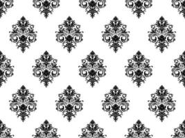 Damask seamless pattern. Black flowers Luxury Royal Wallpaper. Floral Background. photo