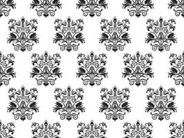 Damask digital paper seamless floral pattern.  Flowers on a black and white background. Luxury Royal Wallpaper. photo