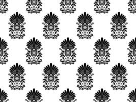 Damask digital paper seamless floral pattern.  Flowers on a black and white background. Luxury Royal Wallpaper. photo