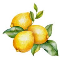 aguarela limão, ai generativo png
