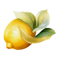 vattenfärg citron, ai generativ png