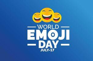 World Emoji Day background, banner, poster and card design template with standard color celebrated in july. vector