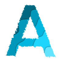 Alphabet Letter with Paper Cut style png