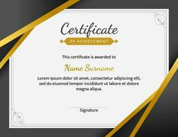 Black and Gold Elegant Certificate of Achievement template