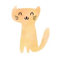 carino poco arancia gatto, animale cartone animato illustrazione png