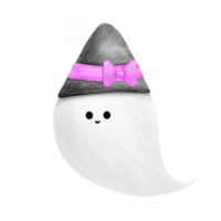 A little ghost wearing a witch's hat Halloween stuff. png