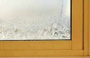 Frozen window glass photo