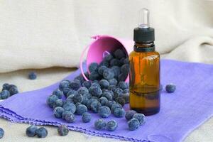 Blueberries seed essential oil photo