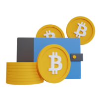 3D Wallet of Bitcoin png