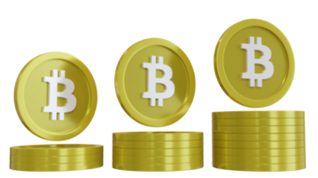 illustration 3d de bitcoin png