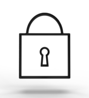 Key lock protection safety web technology datum data cyber business concept symbol sign future secret defense safeguard attack privacy keyhole closed virus technology digital system icon.3d render png