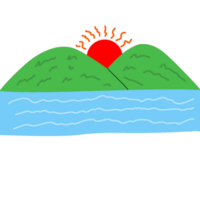 paisaje montañas y Dom dibujo png