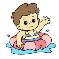 niño nadando verano actividad pequeño chico png