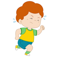 linda pequeño chico dibujos animados corriendo png