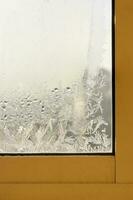 Frozen window glass photo