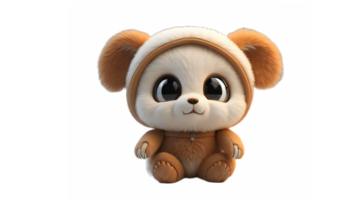 cute animal doll with transparent background. png