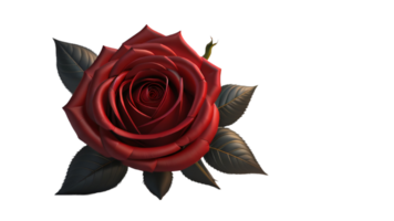 illustration of red rose on transparent background, for illustration, digital composition, and architecture visualization. png