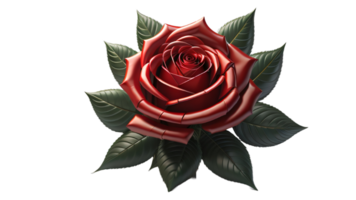 illustration of red rose on transparent background, for illustration, digital composition, and architecture visualization. png