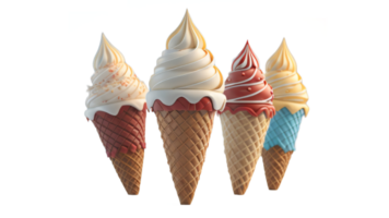 la glace crème avec transparent Contexte. génératif ai png