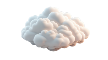 3d illustration of cloud on transparent background, for illustration, digital composition, and architecture visualization. png