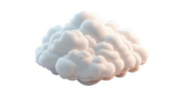 3d illustration de nuage sur transparent arrière-plan, pour illustration, numérique composition, et architecture visualisation. génératif ai png